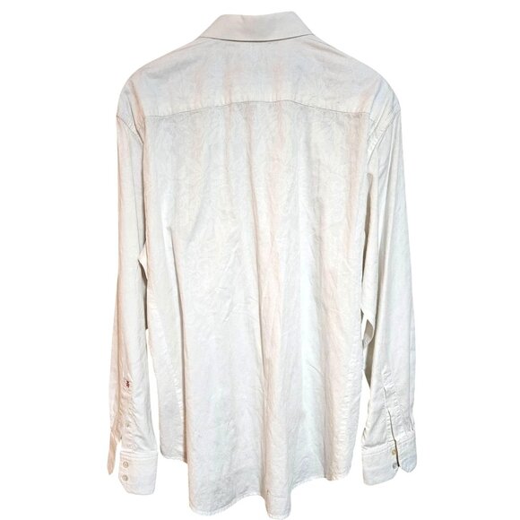 Robert Graham Men's White Long-Sleeve Button Shirt 2XL Wedding Jacquard Pattern - Picture 2 of 16